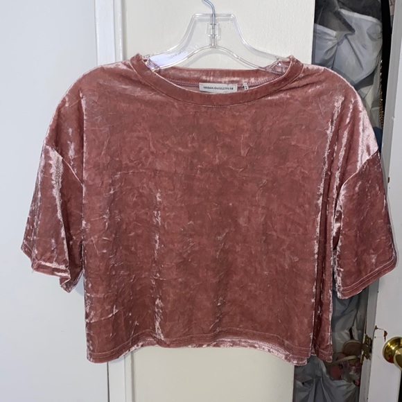 Urban Outfitters Tops - Urban outfitters Pink crushed velvet crop top